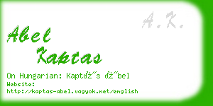 abel kaptas business card